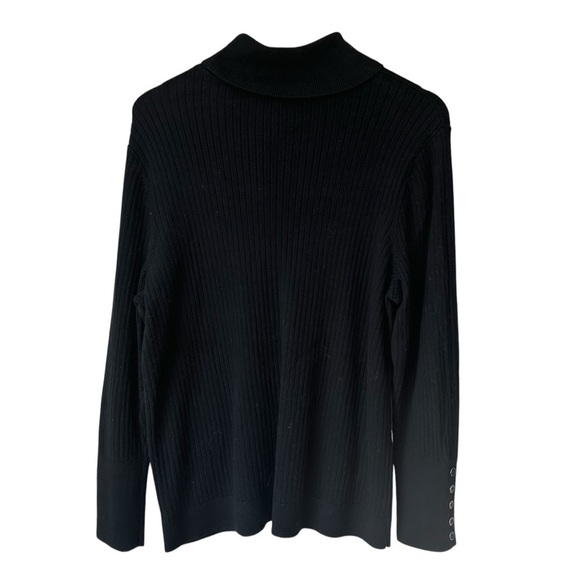 Talbots Black Ribbed Knit Turtleneck Sweater Long Sleeve, 2X - Picture 5 of 9